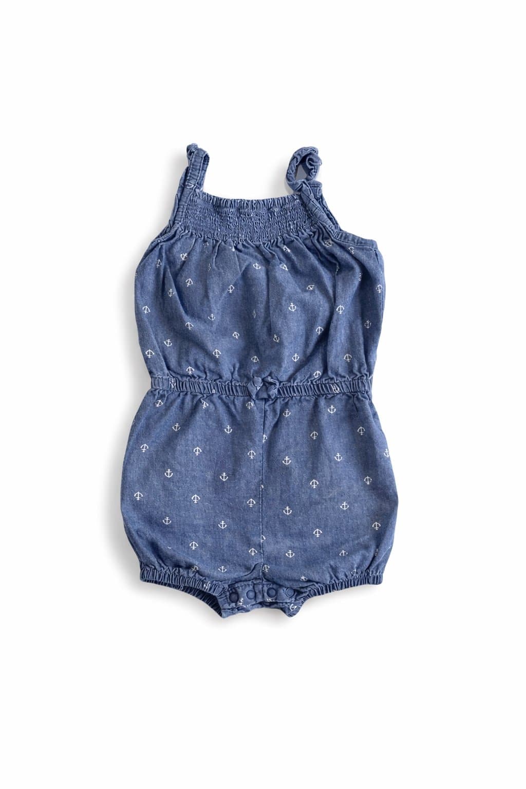 Carter’s 12M Chambray Anchor Romper Baby Girl Nautical Summer Outfit