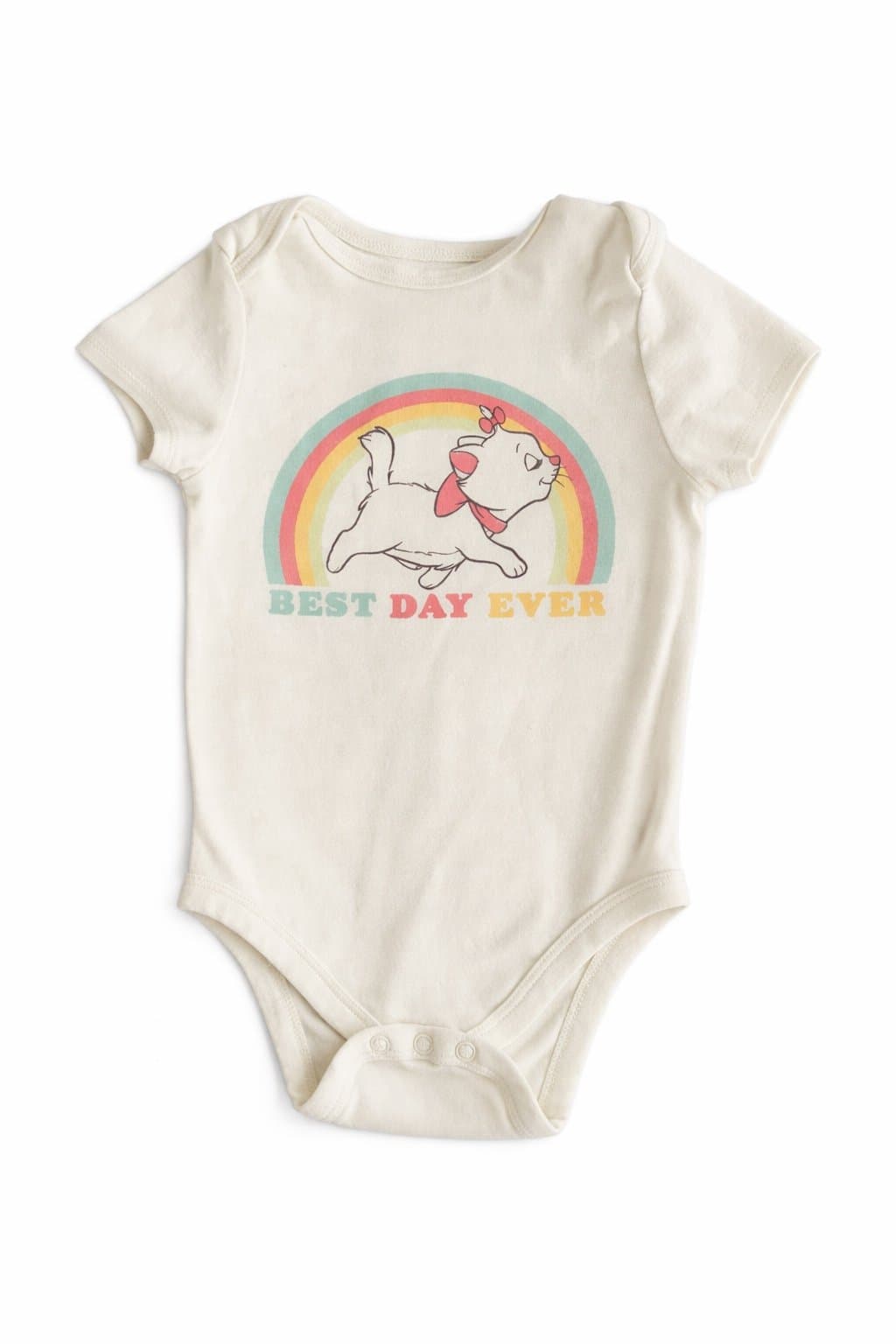 Disney Baby Onesie 12M Marie Cat Rainbow “Best Day Ever” Jumping Beans