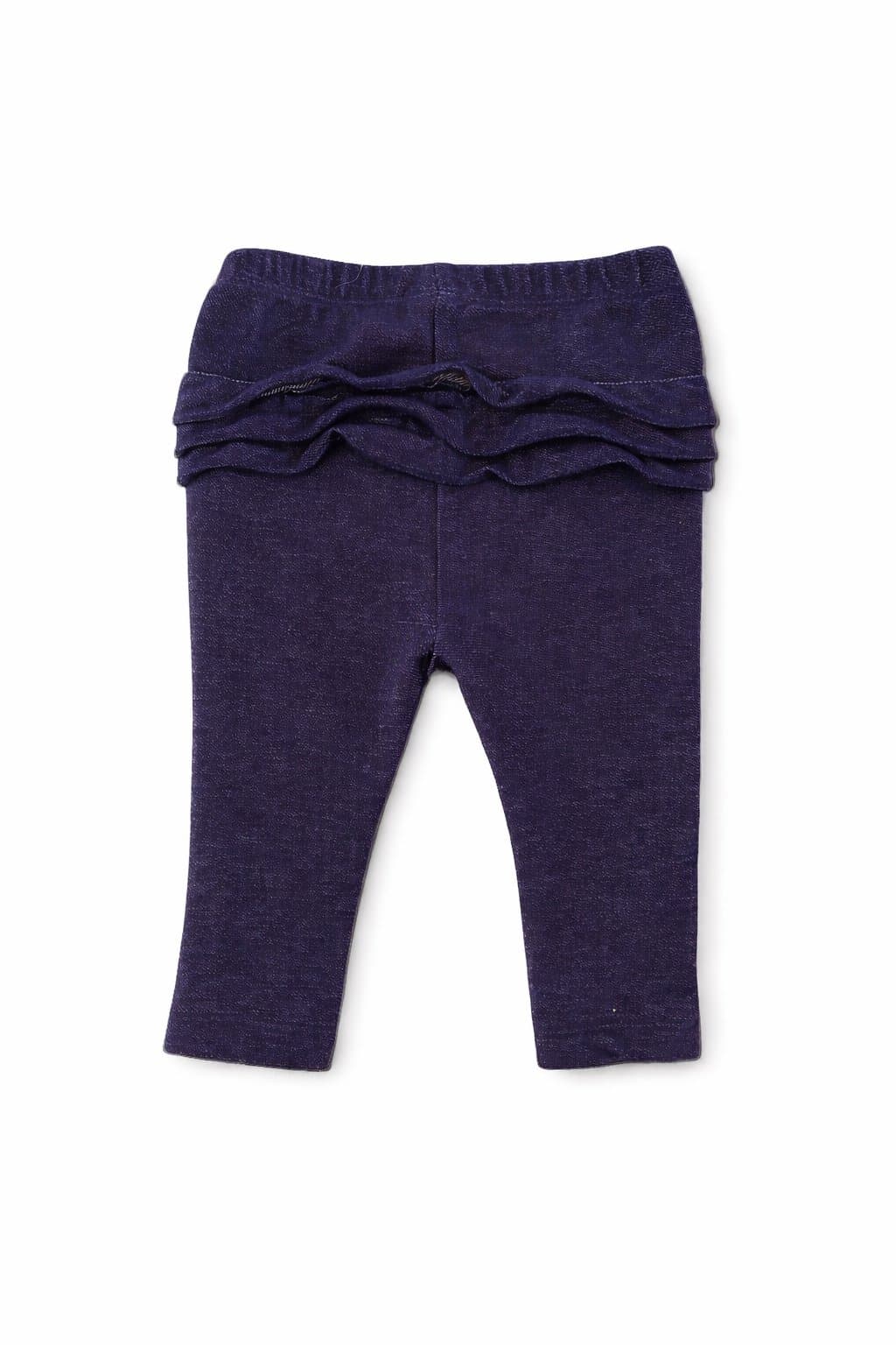 Boutique Baby Girl Ruffle Leggings 6-12M Dark Denim Look Soft Stretch Pants