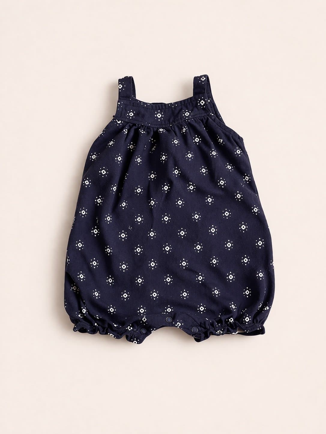 Carter’s 9M Navy Floral Romper Baby Girl Bubble Outfit Summer Snap Bottom