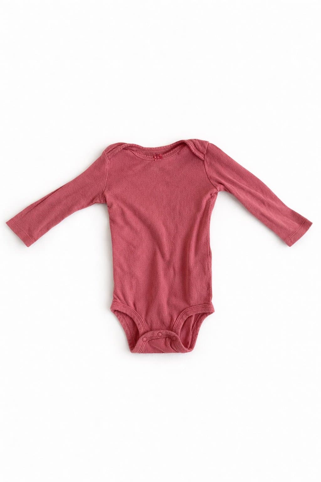 Carter’s 12M Pink Textured Long Sleeve Bodysuit Baby Girl One Piece