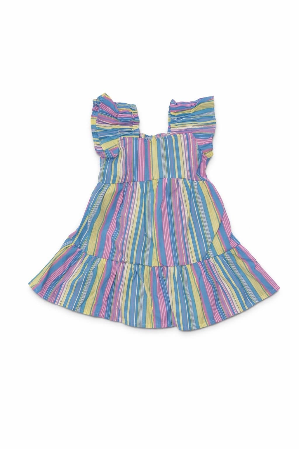 Counting Daisies 12M Baby Girl Dress Striped Ruffle Summer Spring Colorful