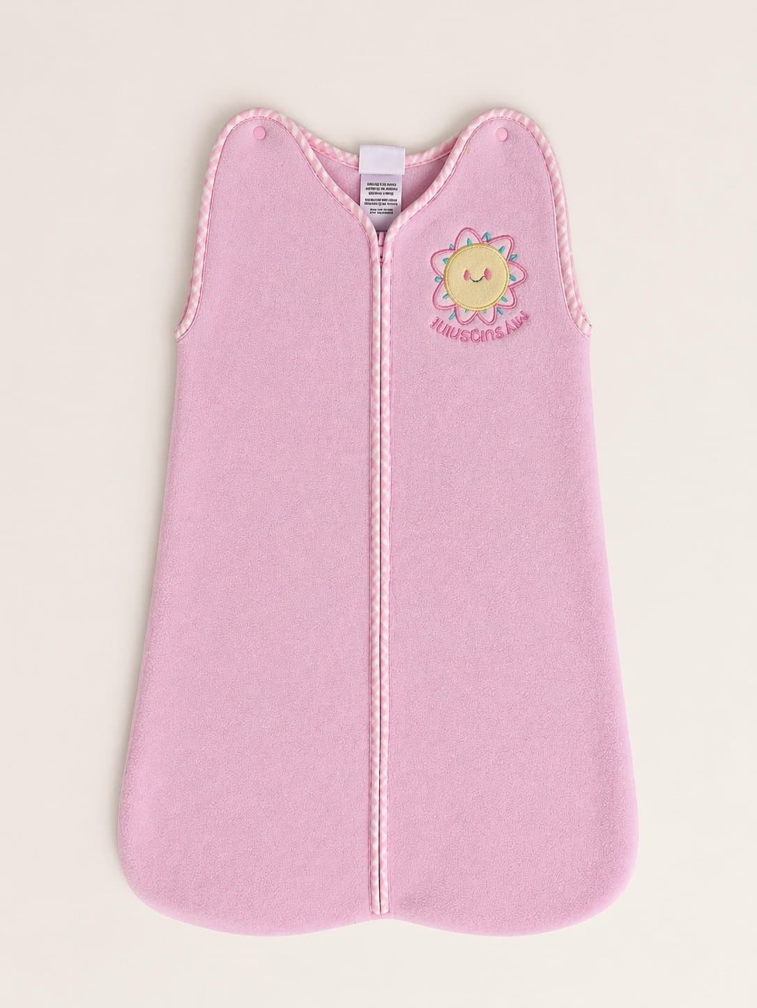 Wear-A-Blanket Pink Fleece Baby Swaddle Wrap “My Sunshine” Infant Sleep Sack