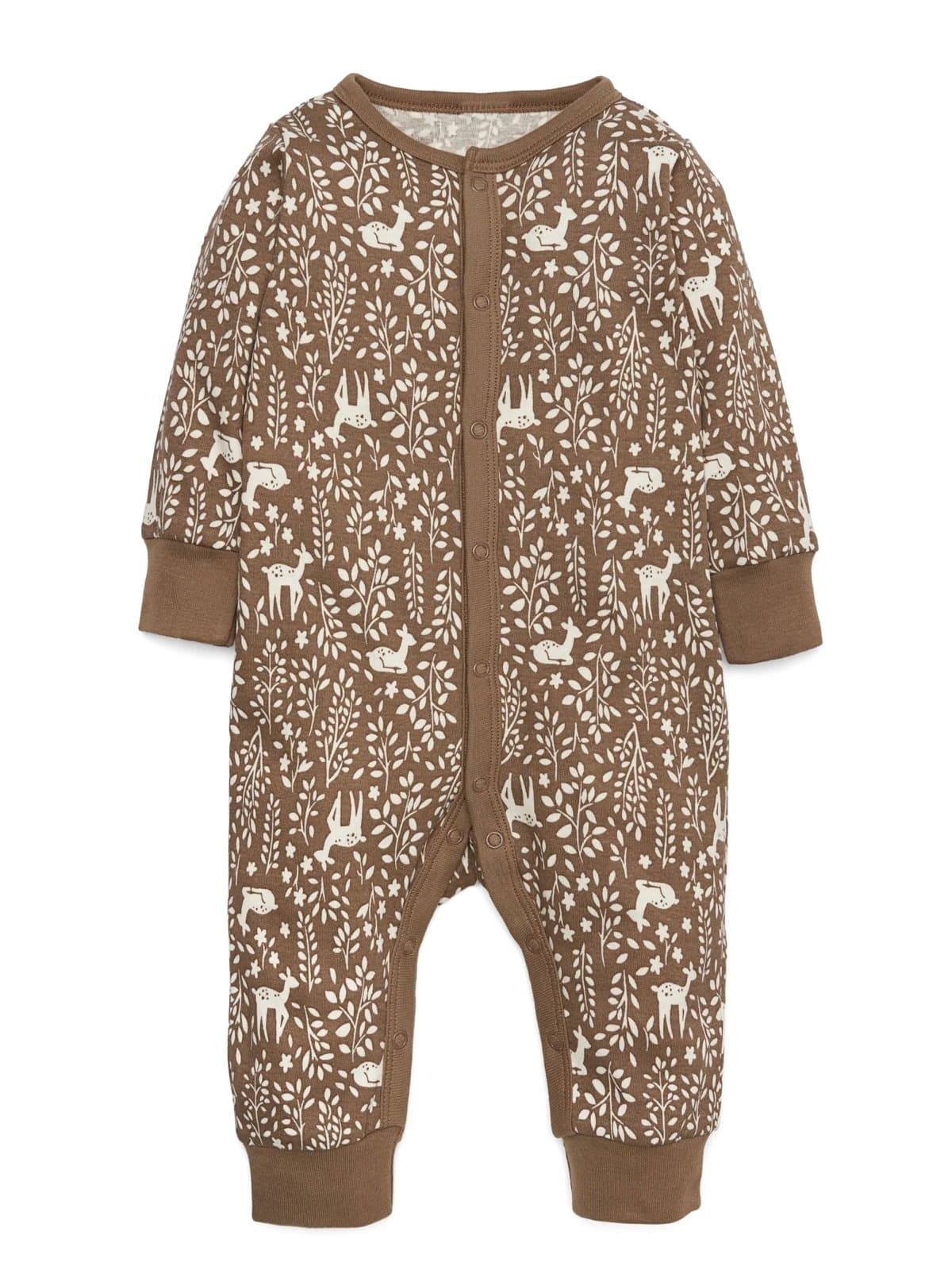 Modern Moments by Gerber 12M Brown Woodland Baby Sleeper Deer Floral One Piece