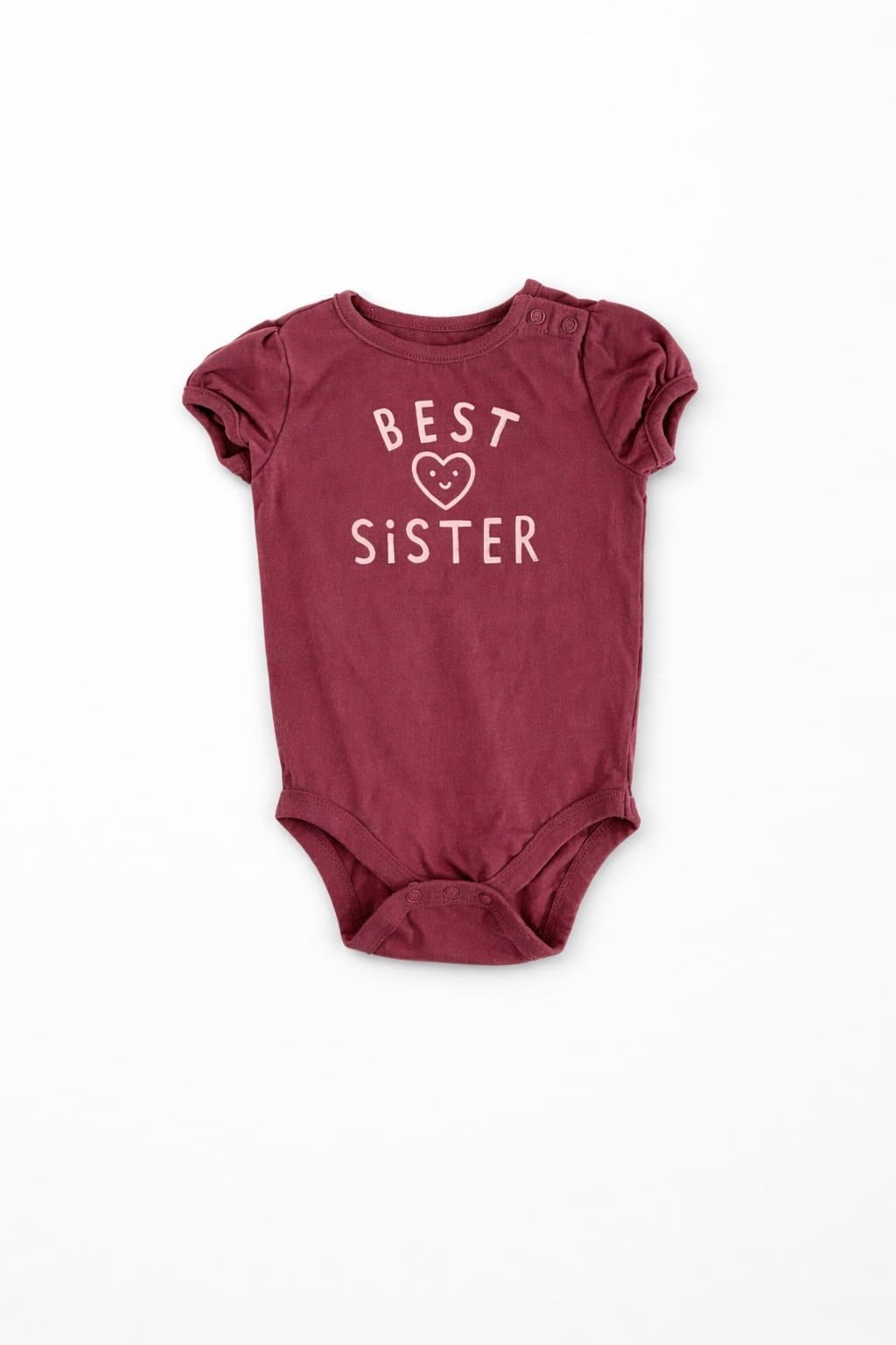 Garanimals 12M “Best Sister” Onesie Pink Baby Girl Bodysuit Sibling Outfit