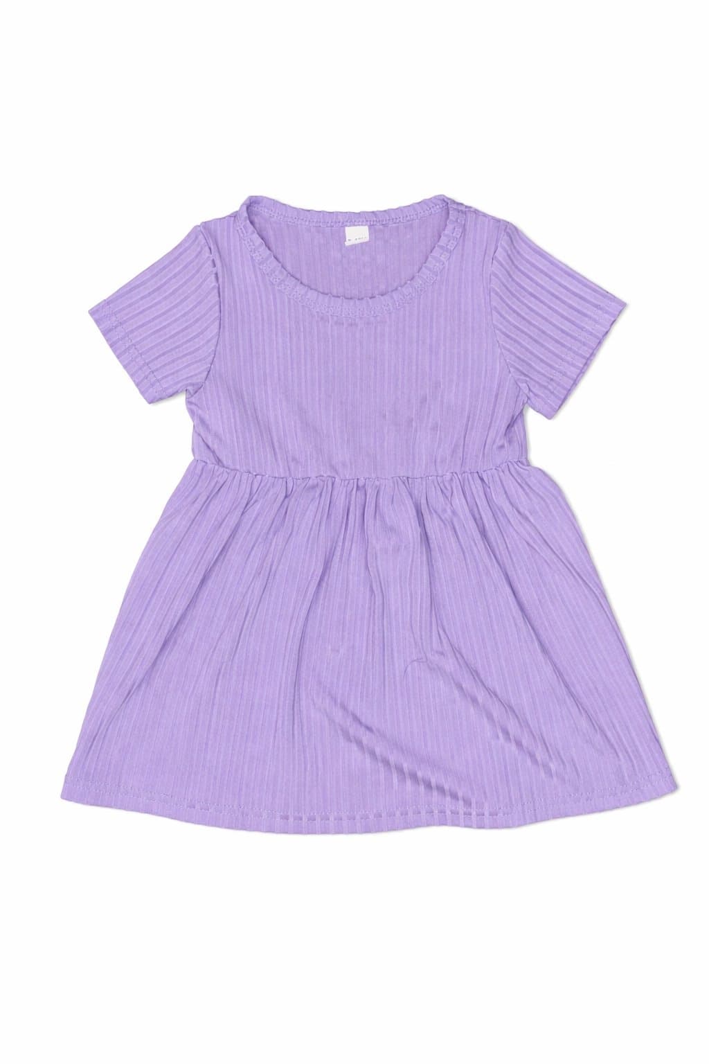 Boutique Lavender Ribbed Baby Dress 9-12M Short Sleeve Purple Spring Outfit