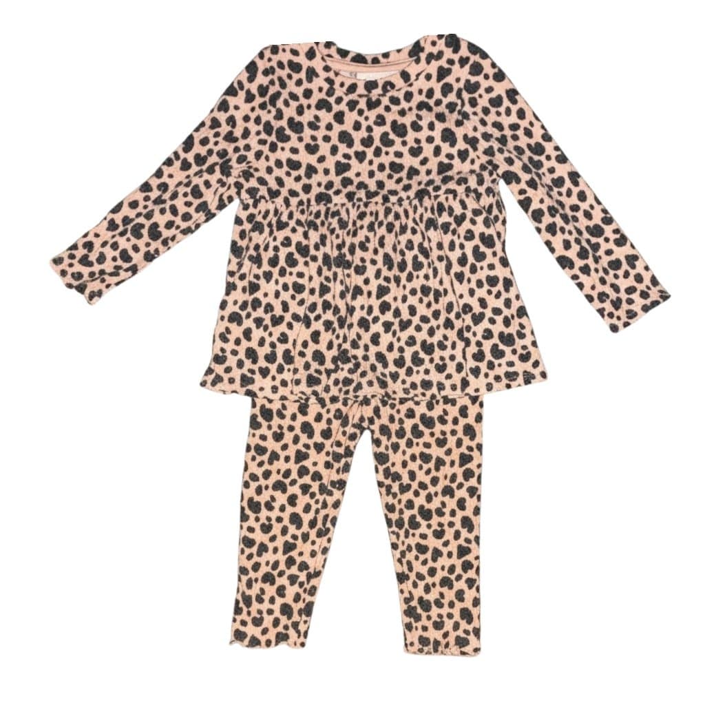 Cat & Jack 18M Pink Leopard Print Outfit Set Toddler Girl 2 Piece Top & Leggings