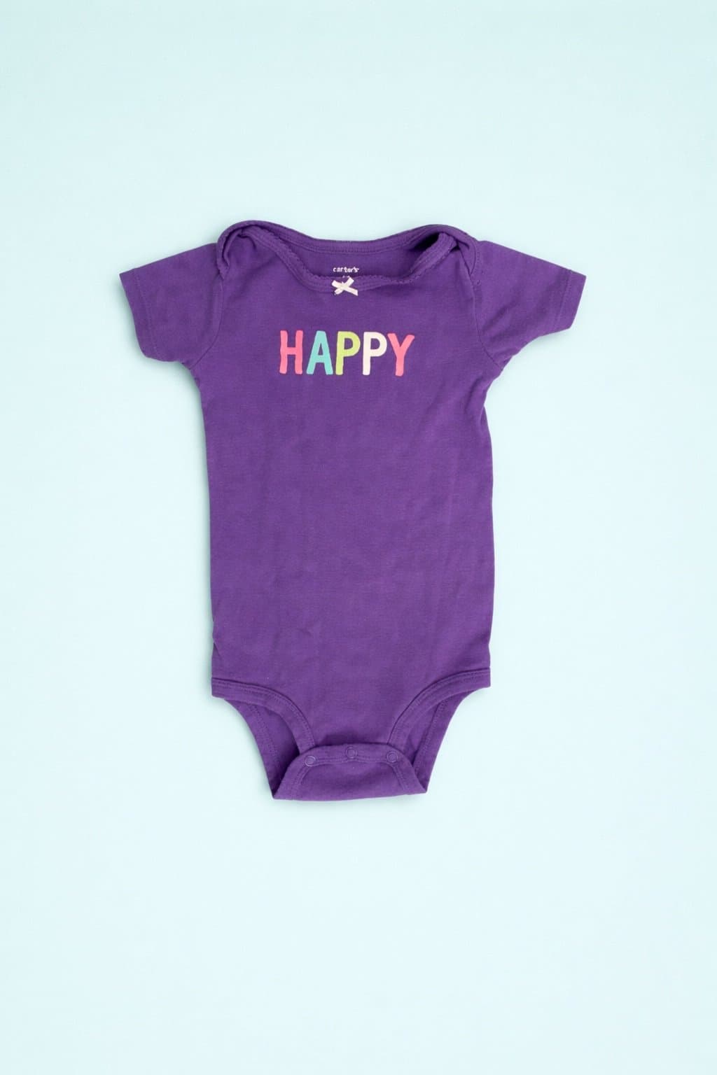 Carter’s 18M Purple “Happy” Bodysuit | Baby Girl Short Sleeve One Piece 18 Month