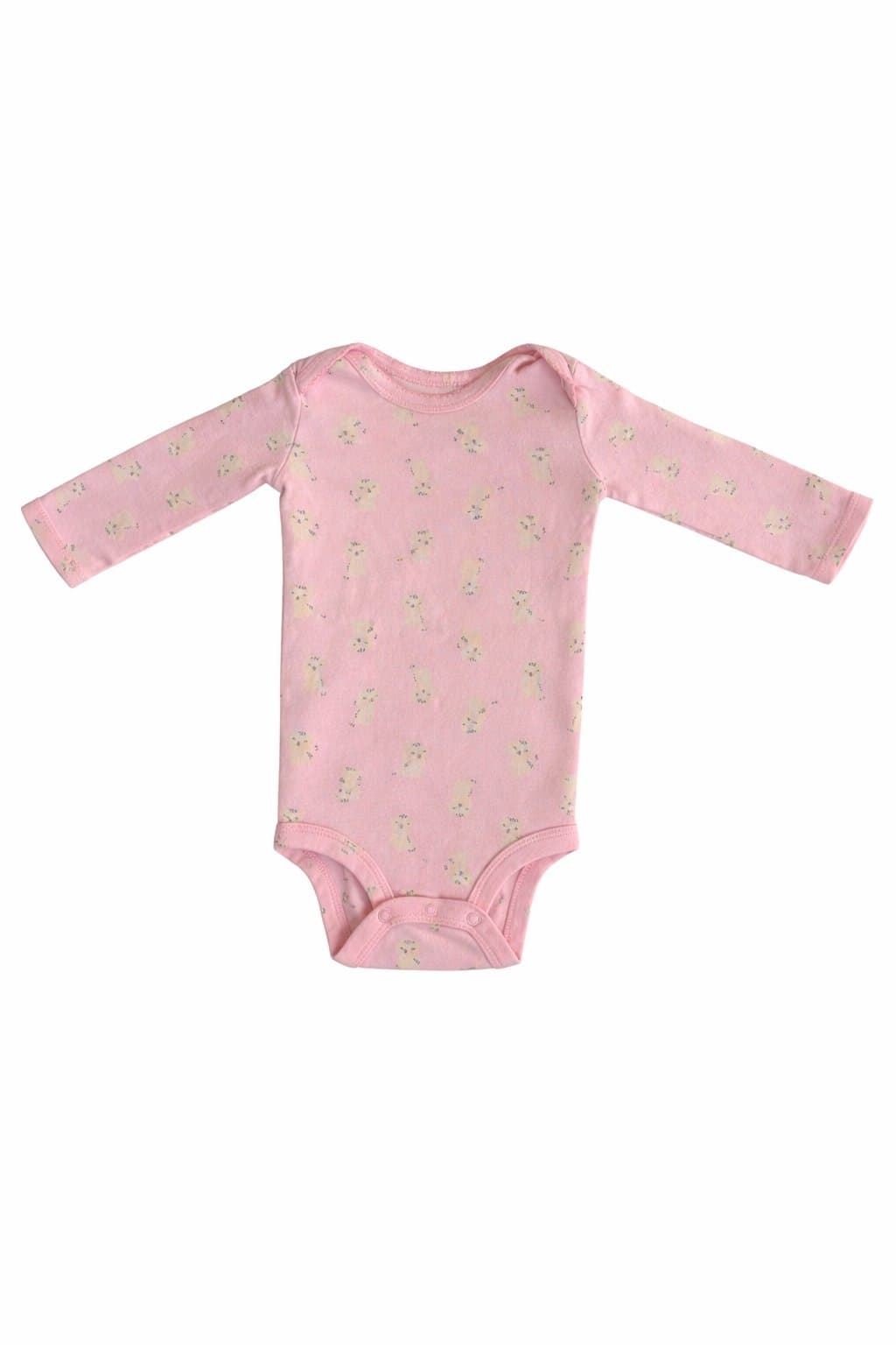 Carter’s Simple Joys Baby Girl 12M Pink Kitten Long Sleeve Onesie Bodysuit