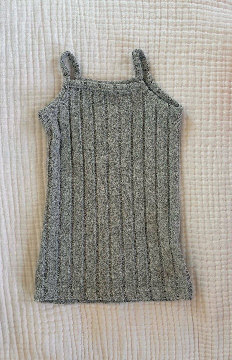 2pc Ribbed Knit Baby Set 6–9M Layered Outfit Neutral Gray Cozy Minimalist