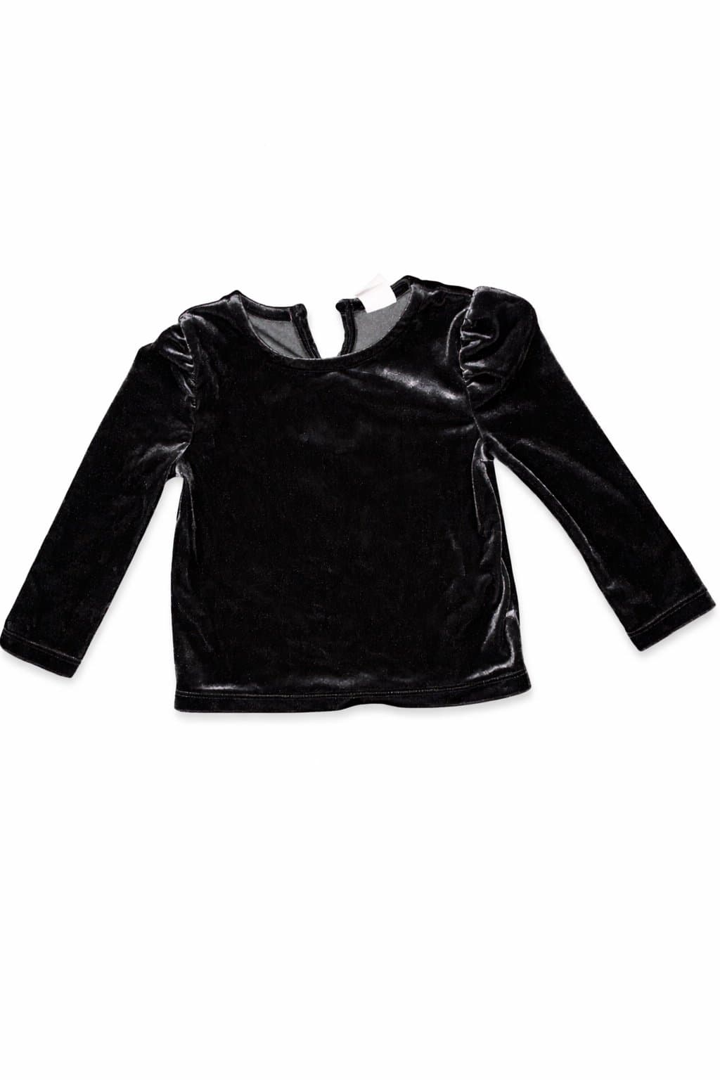 Baby GAP Charcoal Velvet Top 12-18 Months Puff Long Sleeve Shirt Toddler Girl