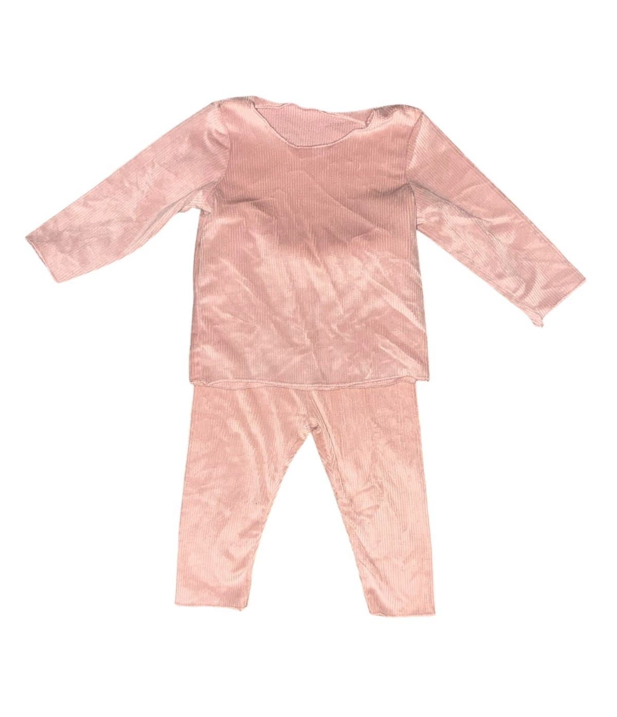 Boutique Baby Girl Velvet Ribbed Outfit 9–12M Pink Set Long Sleeve Soft & Cozy