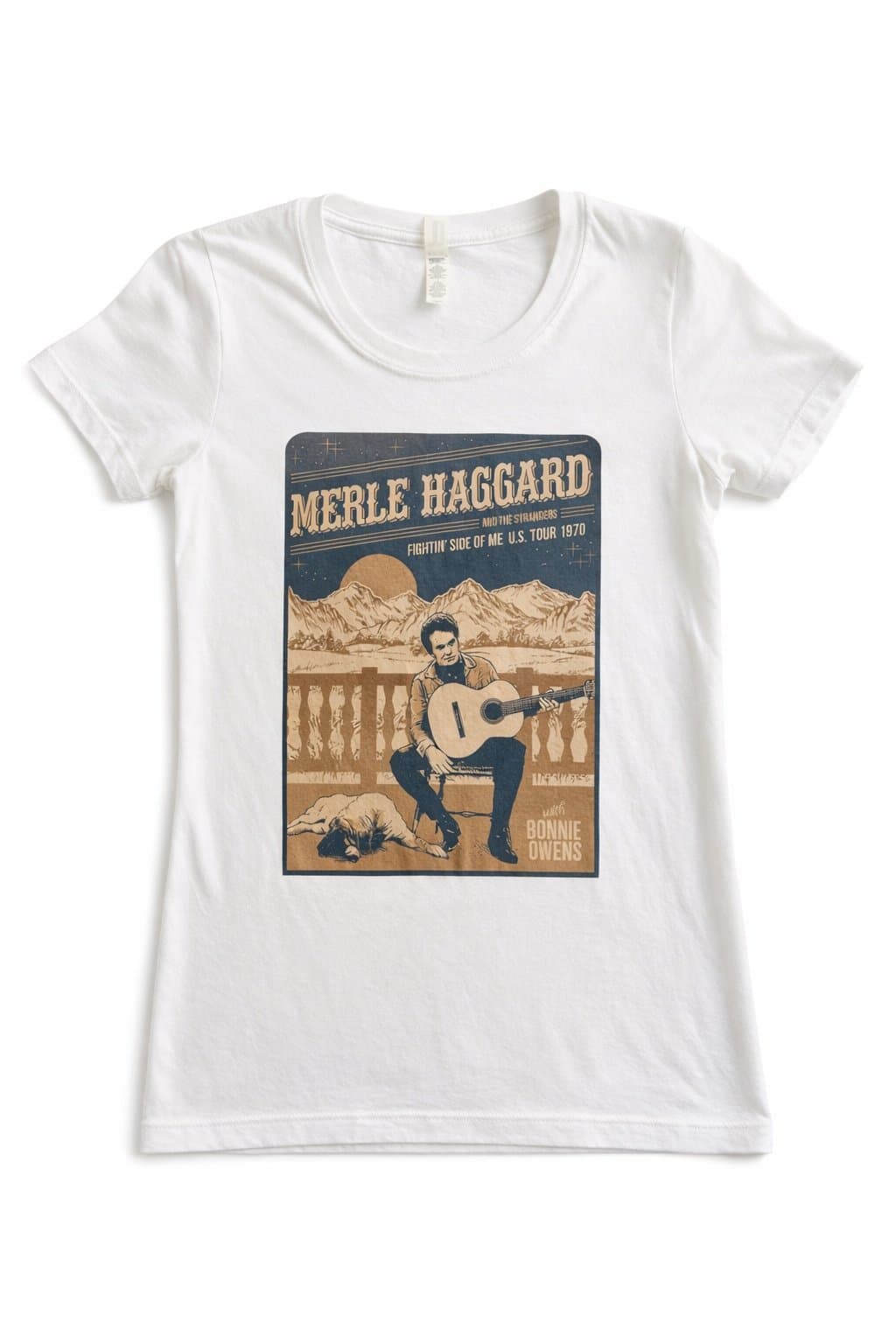 Merle Haggard Vintage Style Graphic Tee Small Country Music Shirt Retro Tour1970