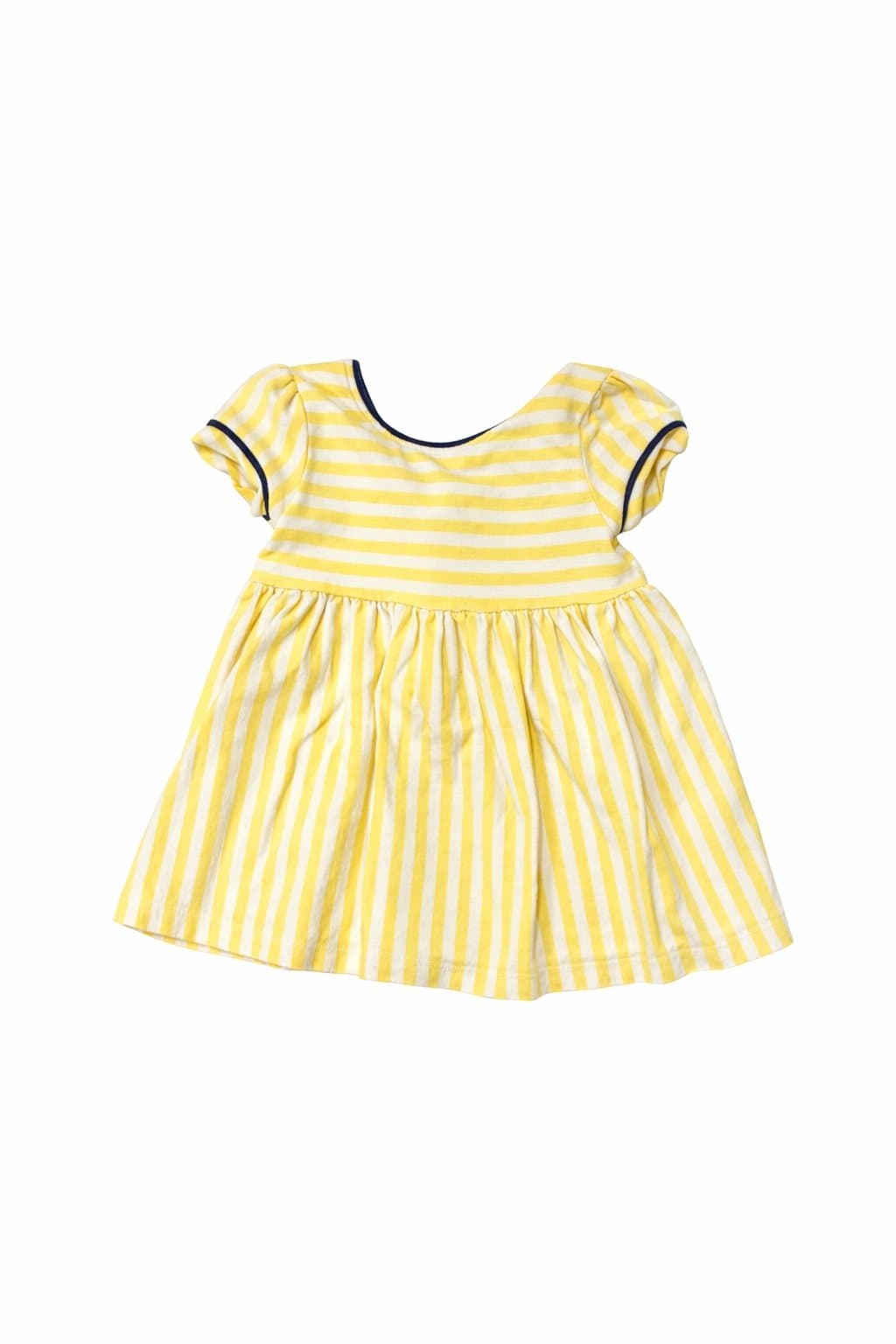 Maggie & Zoe Baby Girl Dress 12M Yellow Striped Summer Dress Cute Bow Back