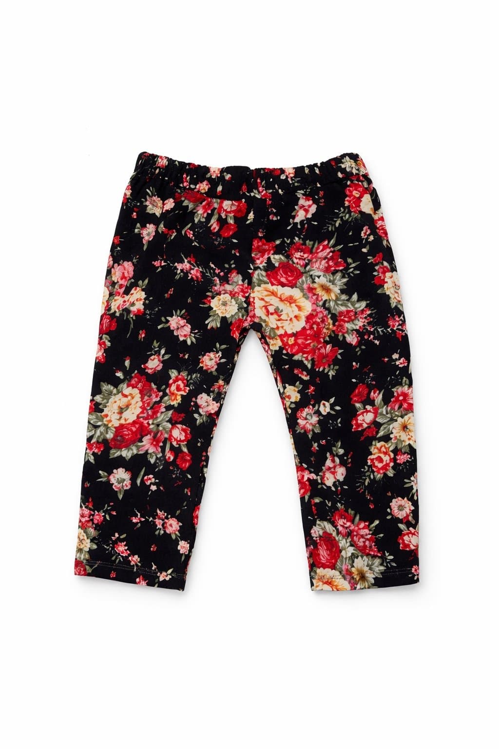 Boutique Toddler Girl Floral Pants 9-12 Months Black Red Elastic Waist Boho Comf