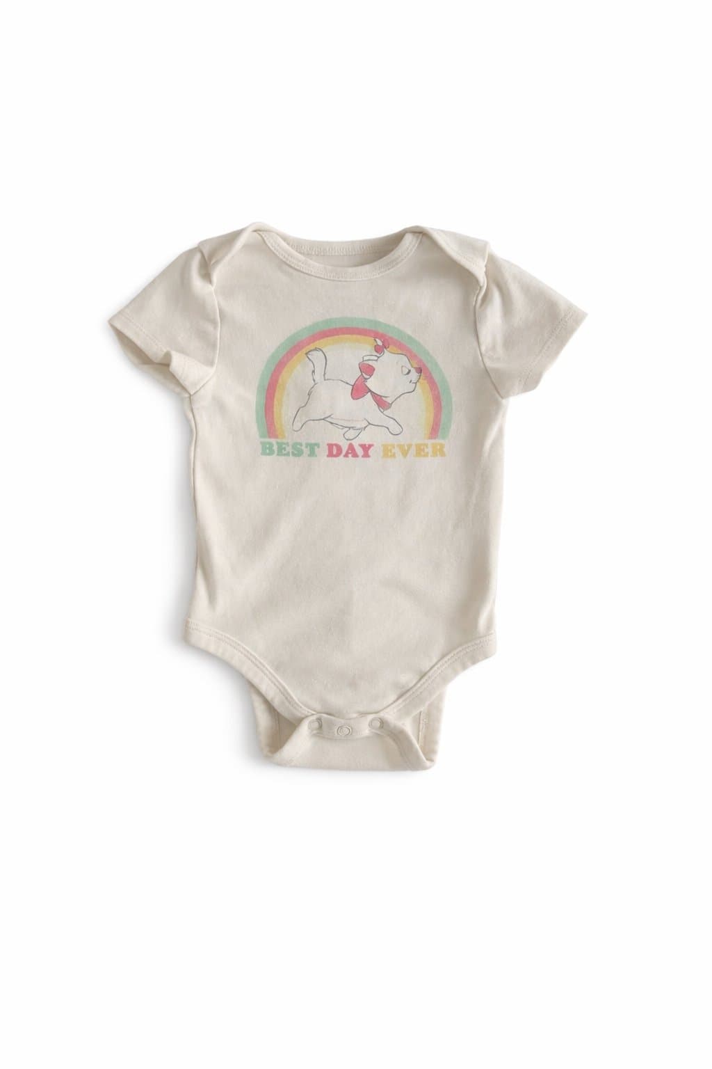 Disney Marie Aristocats Baby Onesie Rainbow “Best Day Ever” Cat Bodysuit 9M