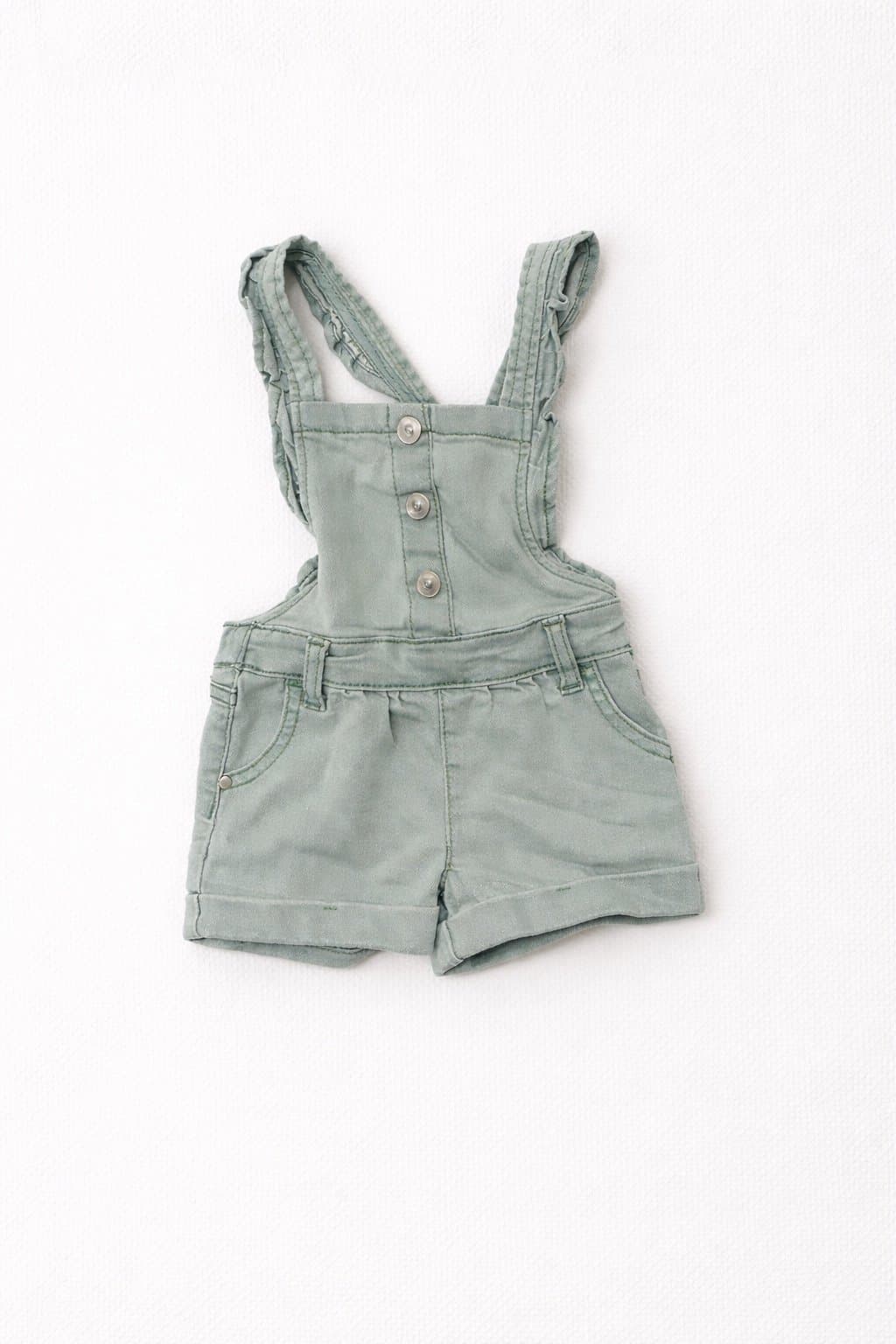Wonder Nation 12M Jean Overall Shorts Romper Toddler Girl Spring Summer