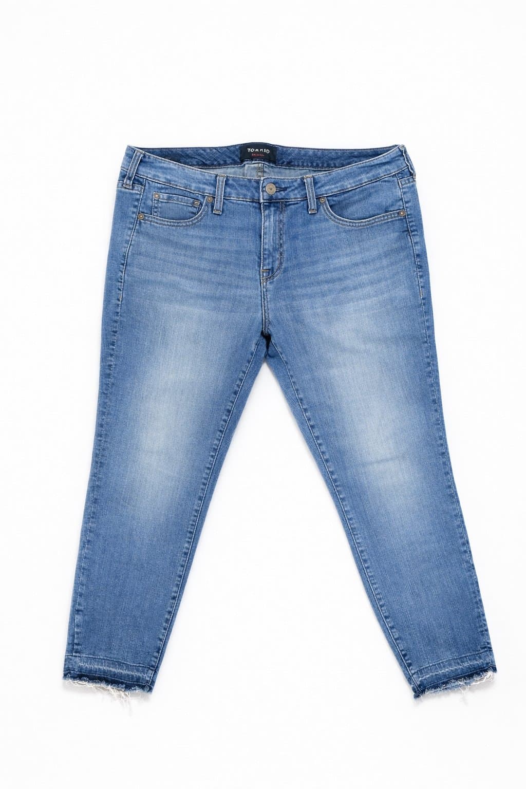 Torrid Premium Skinny Jeans Women’s Size 18 Medium Wash Frayed Hem Stretch Denim