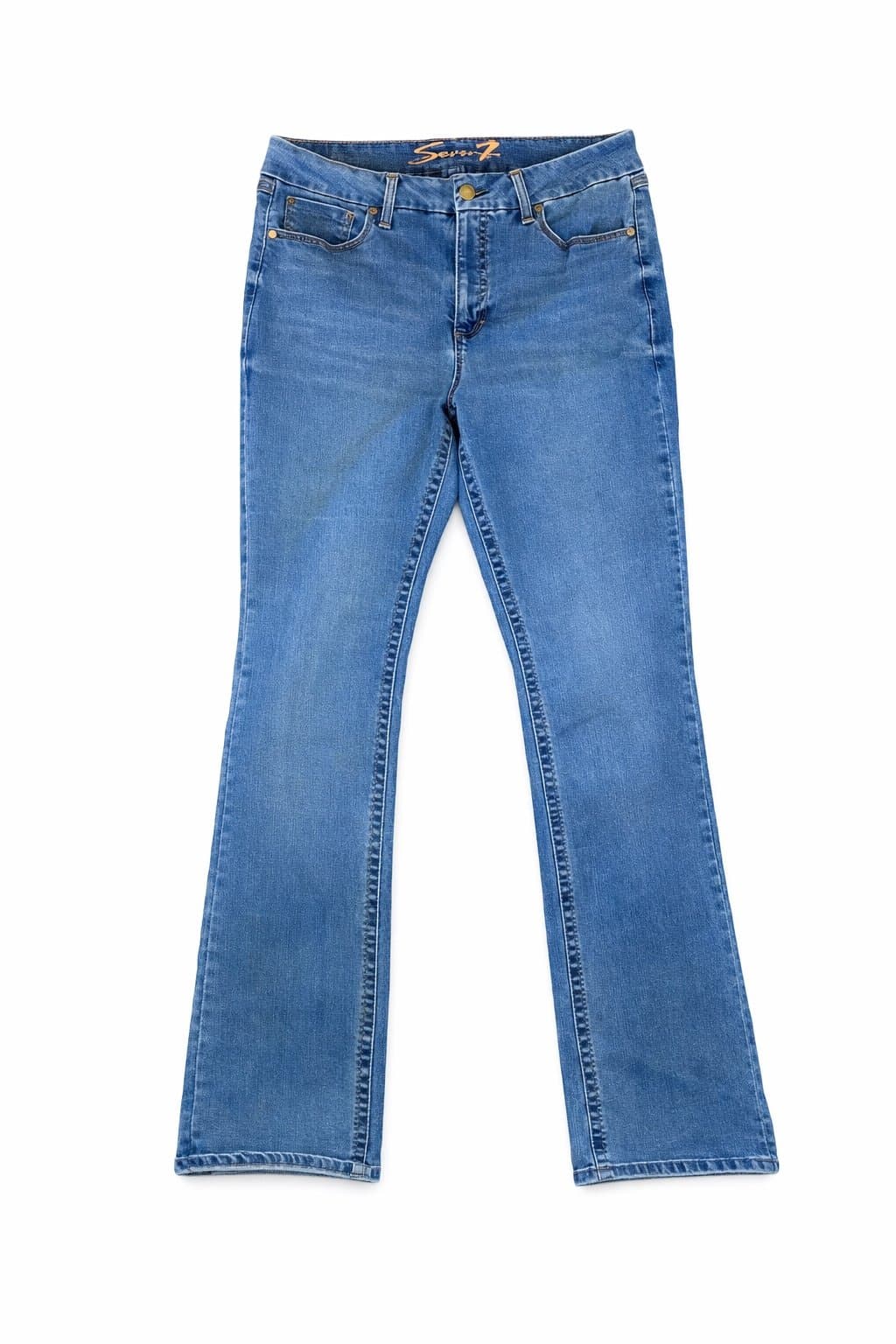 Seven7 Tummyless High Rise Slim Boot Jeans Size 16 Stretch Blue Denim