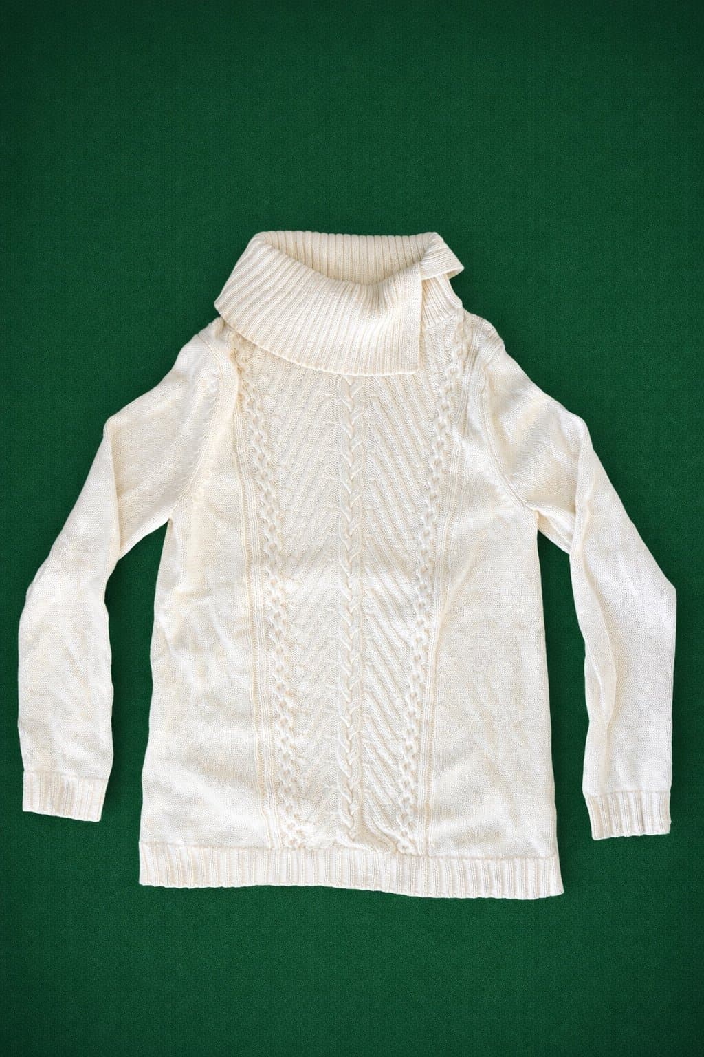 Talbots Cream Cable Knit Turtleneck Sweater – XS NWOT
