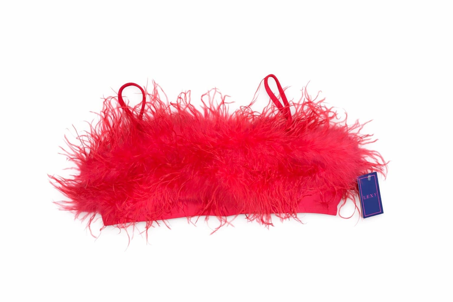 Hot & Delicious Hot Pink Feather Trim Crop Top – Size L – Y2K Festival Clubwear
