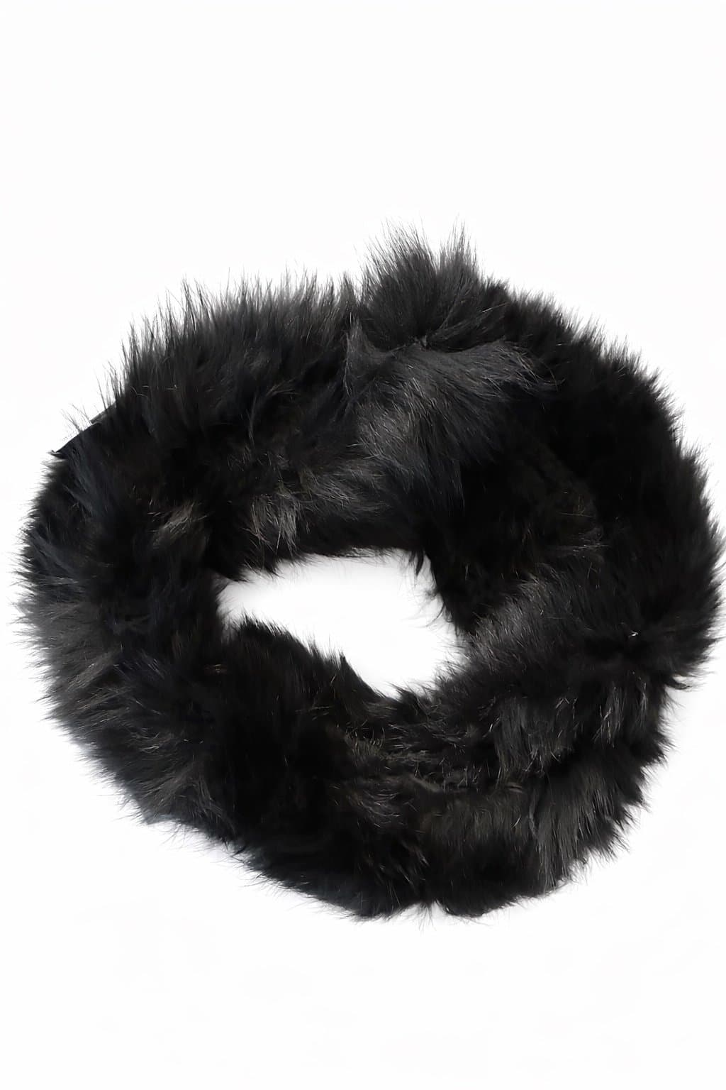 Volare New York Black Fox Fur Infinity Scarf / Collar – Finland Origin