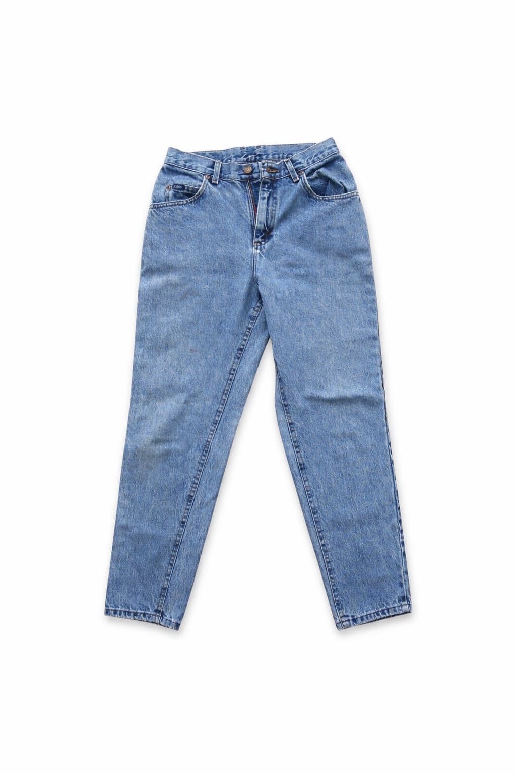 Vintage Lee 901 High Rise Mom Jeans Womens 27x29 Tapered Leg Light Wash USA