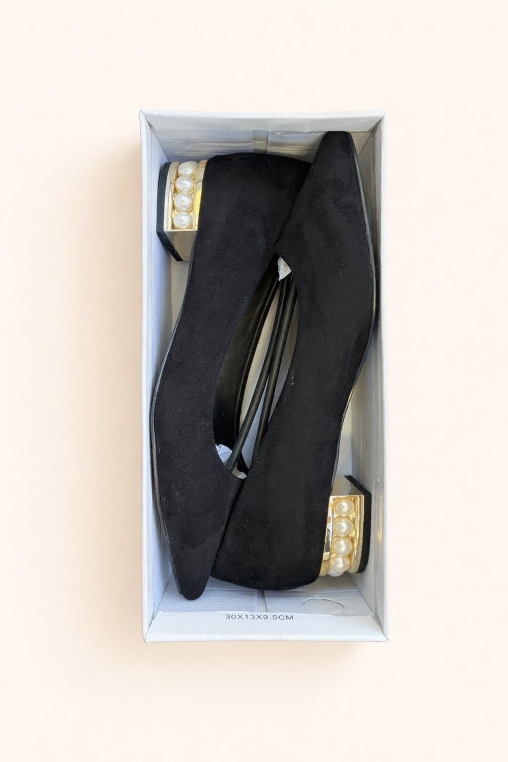 Qupid Melinda-02 Black Suede Pearl Heel Pumps – Size 10 – NWT