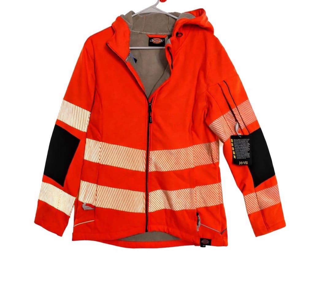 Dickies Women’s Hi-Vis Performance Softshell Jacket Size L NWT Reflective Safety