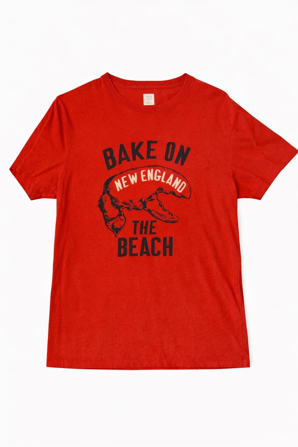 J.Crew “Bake On New England The Beach” Lobster Graphic Tee Red Size Small