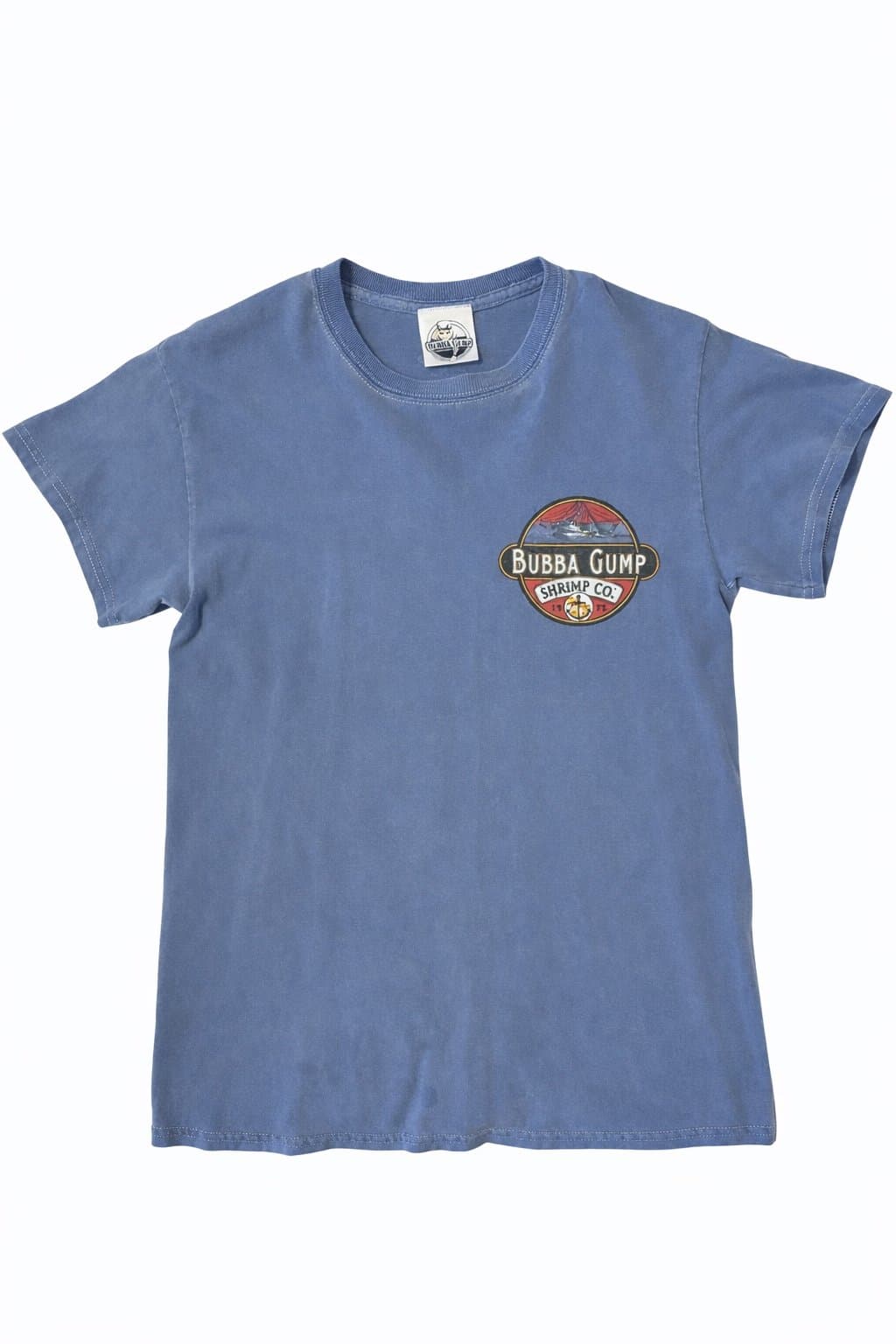 Bubba Gump Shrimp Co T-Shirt Blue Graphic Tee Forrest Gump Restaurant Souvenir