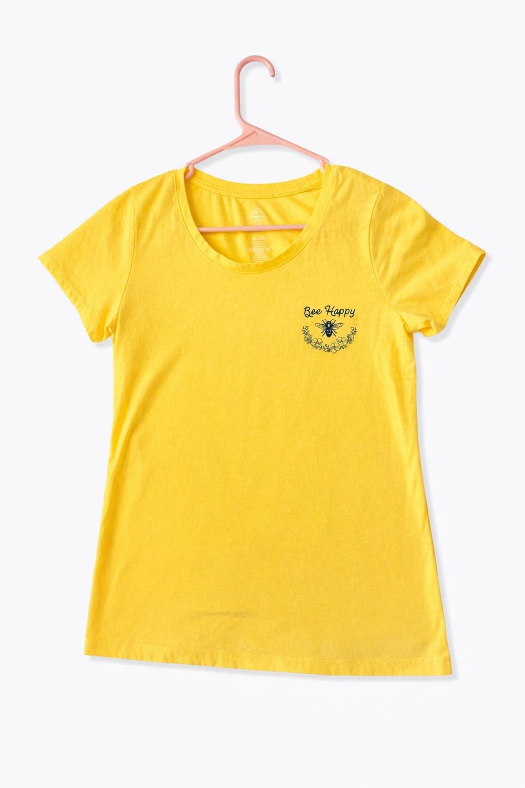 St. John’s Bay Yellow “Bee Happy” Graphic Tee Womens Small Cute Bee Shirt