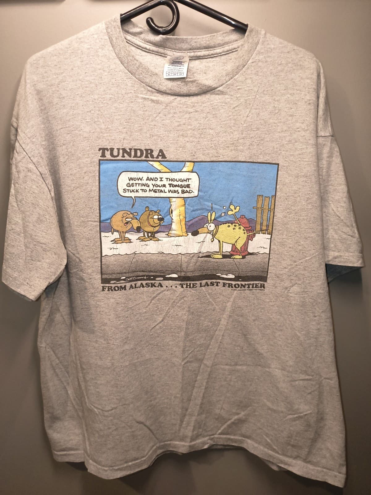 Tundra Novelty Shirt Sz XL Alaska The Last Frontier Comedy Graphic Tshirt Vtg