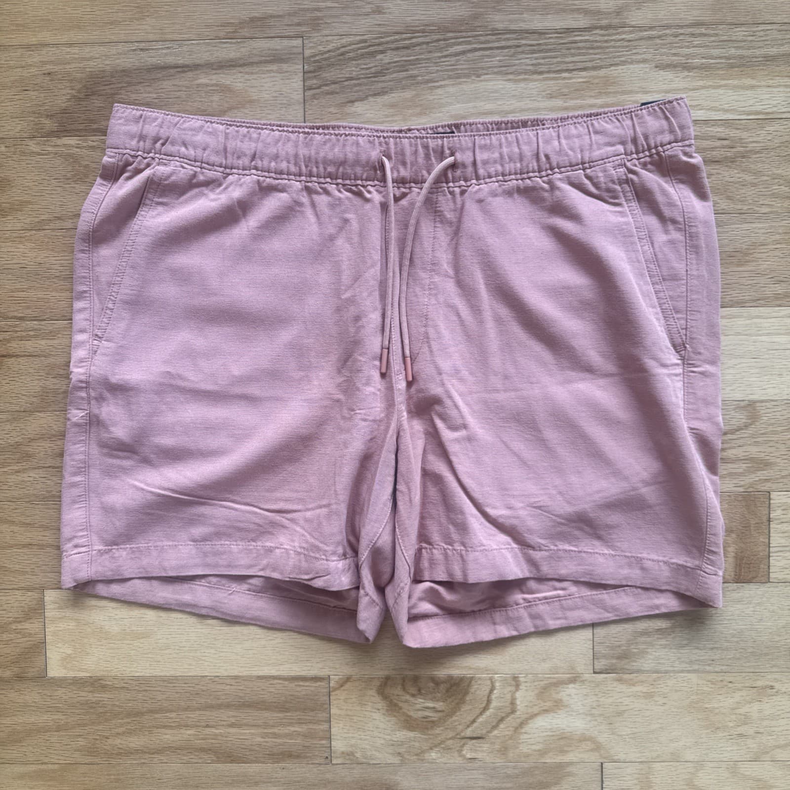 Abercrombie & Fitch Chino Shorts Pink Elastic Waist Casual 6 Inseam Mens XL