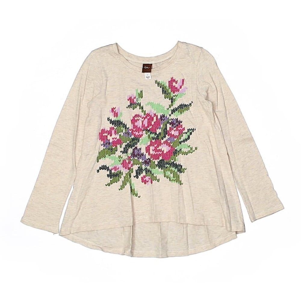 Tea Kids Long Sleeve Floral Boho T-Shirt Size 5