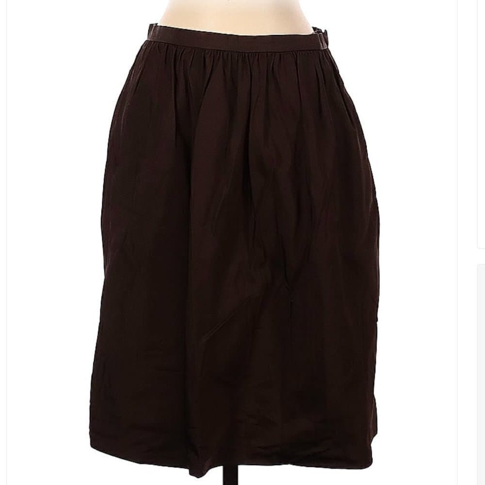 RALPH Lauren Collection Purple Label Brown Silk Skirt Size 4