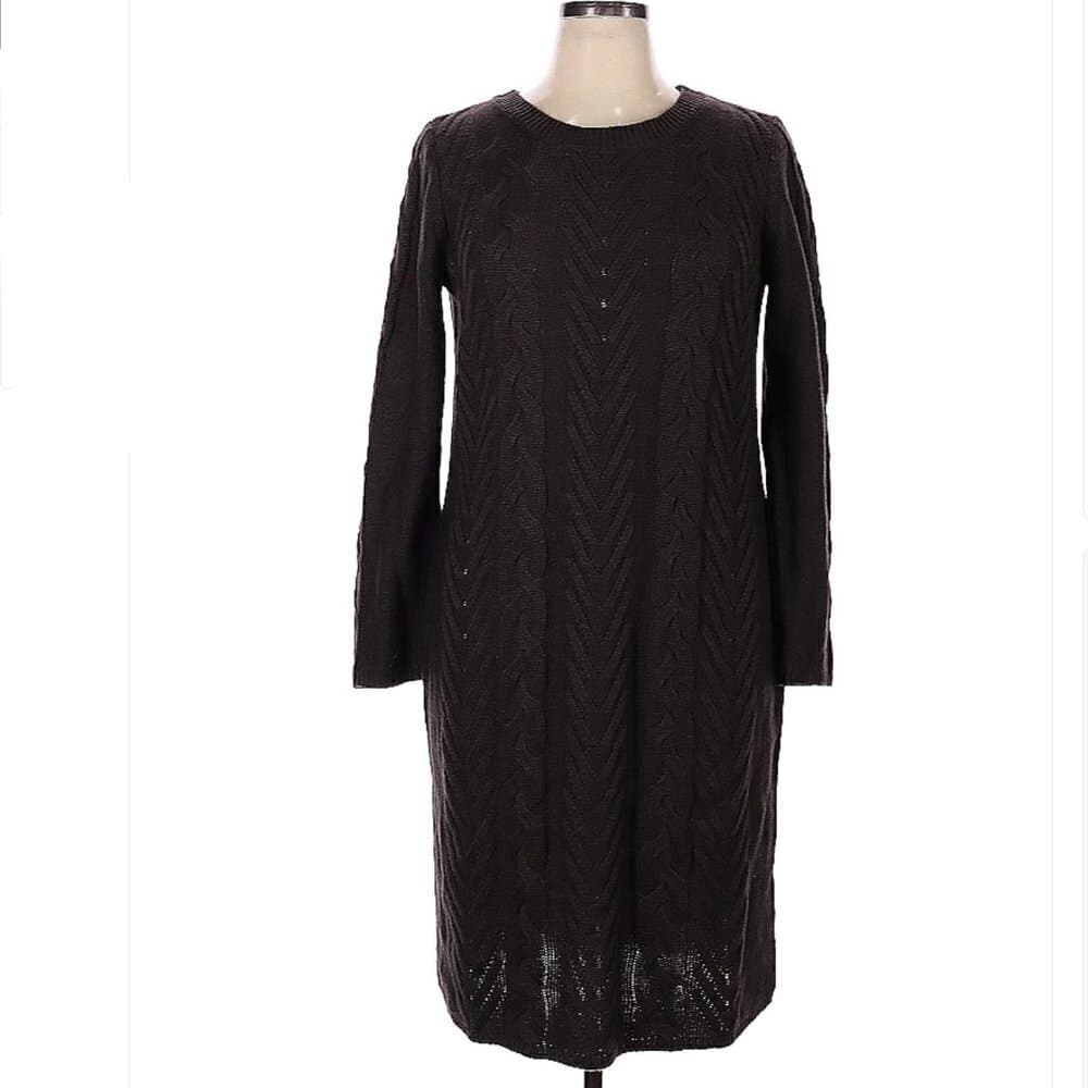 Jessica London Brown Sweater Long Sleeve Dress Size 14 - 16