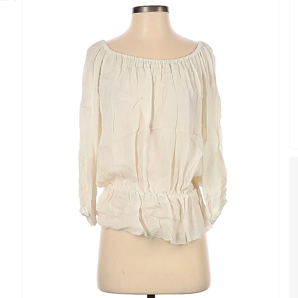 Joie Silk Long Sleeve Boho Cottage Core Coastal Top Size S