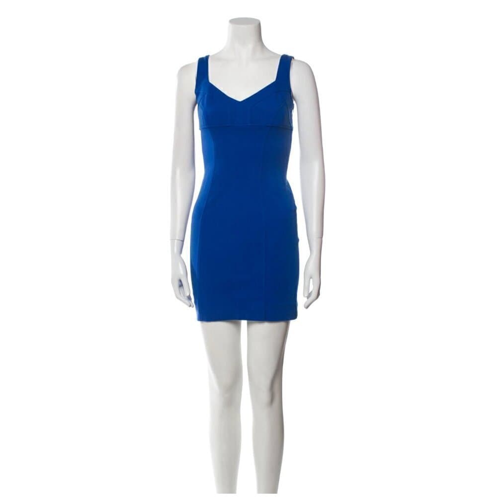 Diane von Furstenberg Women's Blue Sleeveless Mini Dress Size 12
