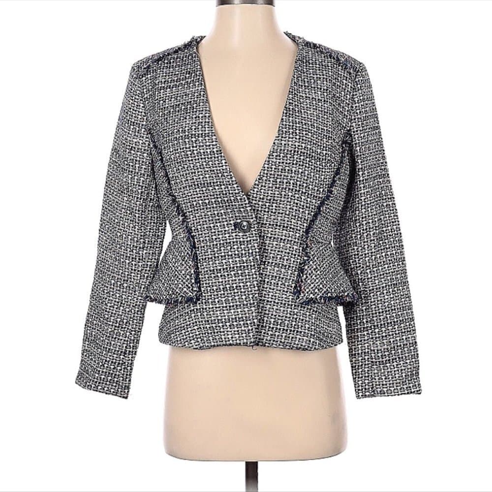 BANANA Republic Blue Tweed Blazer Size 2