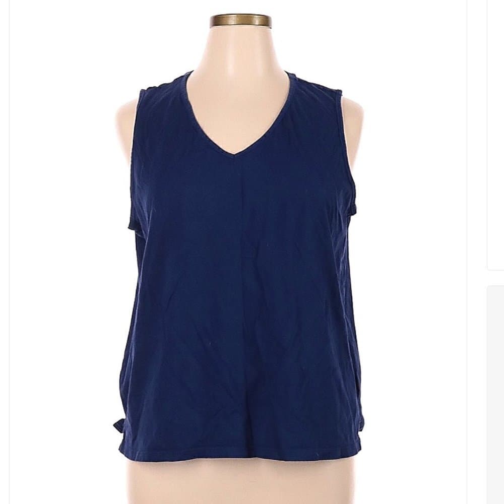 Carole Hochman Navy Blue Sleeveless T-Shirt Size XL