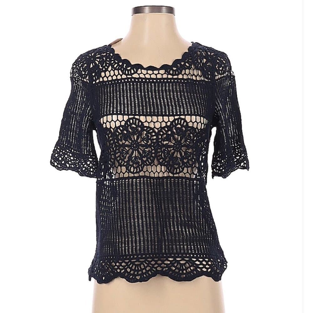 New Anthropologie James Coviello Short Sleeve Top Size XS