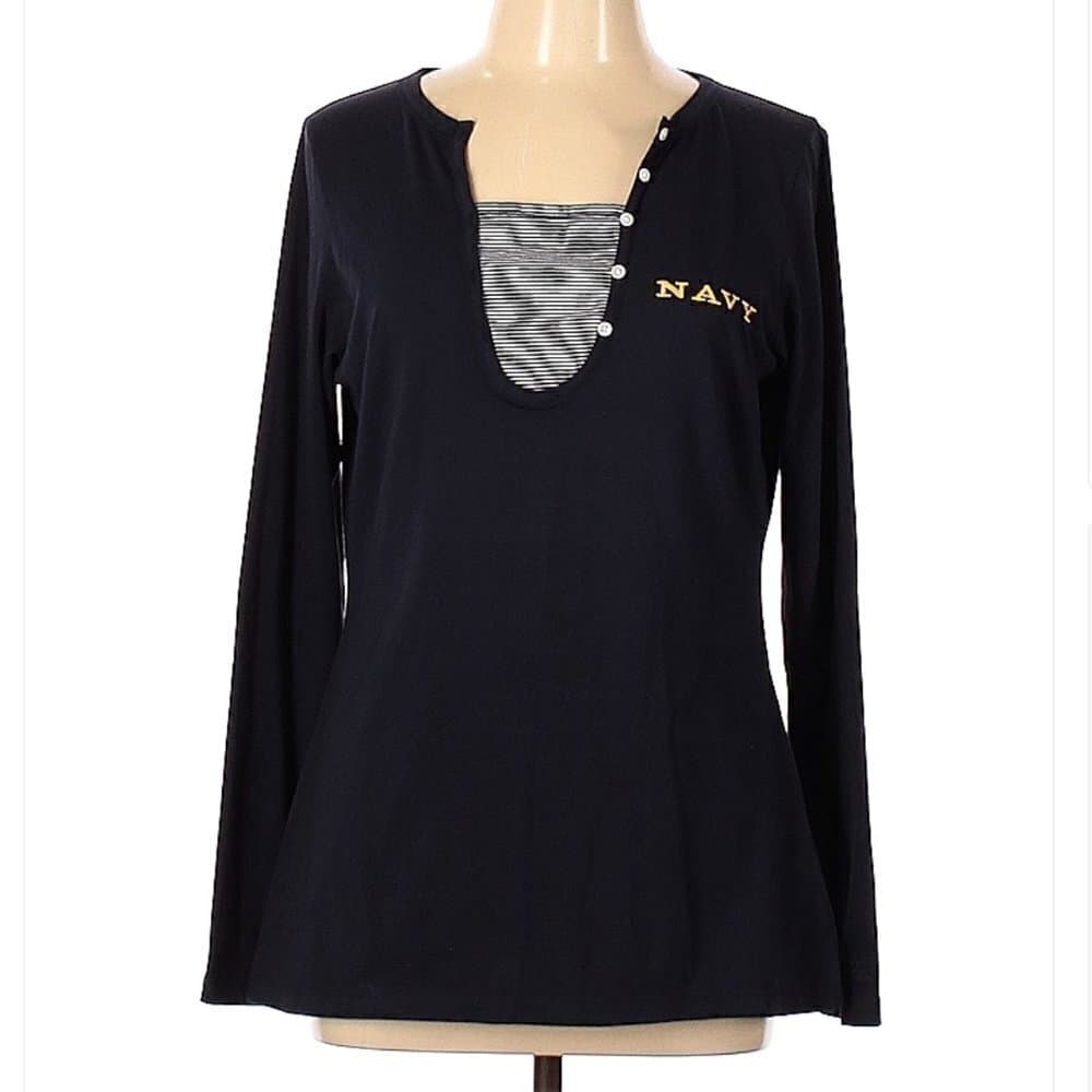 CUTTER & Buck US Navy Long Sleeve Henley Size L