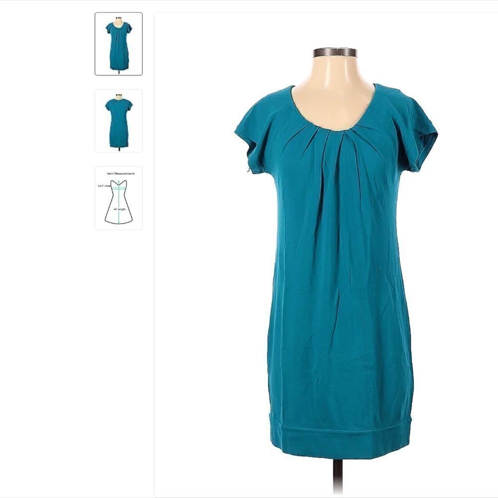 DIANE von Furstenberg Short Sleeve Teal Dress Size 4