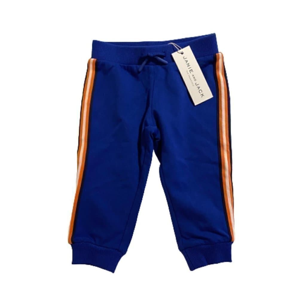 Nwt Janie and Jack Blue & Orange Sweatpants Size 6 - 12 Months
