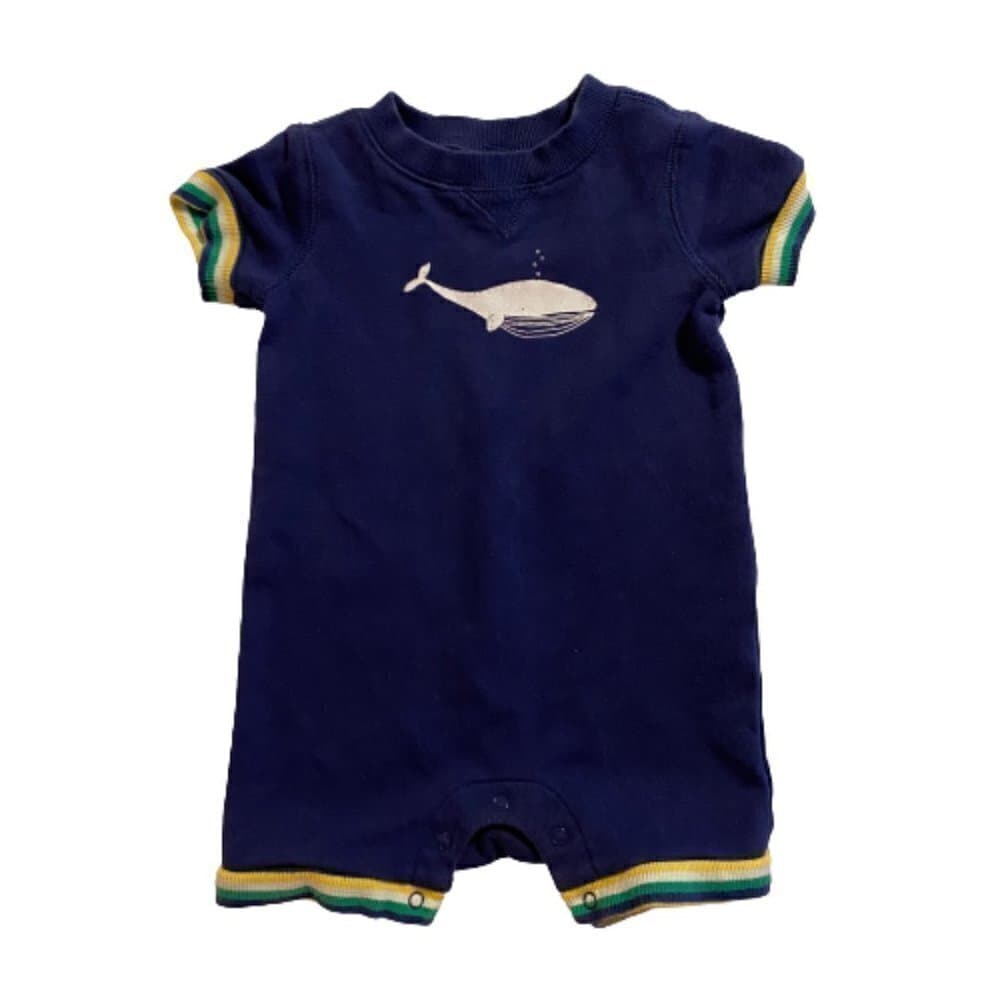 JANIE and Jack Navy Blue Whale One Piece Size 6 - 12 Months