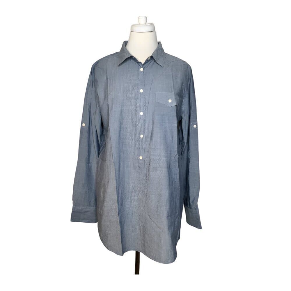J. Crew Factory Women’s Long Sleeve Cotton Chambray Tunic Top Size L