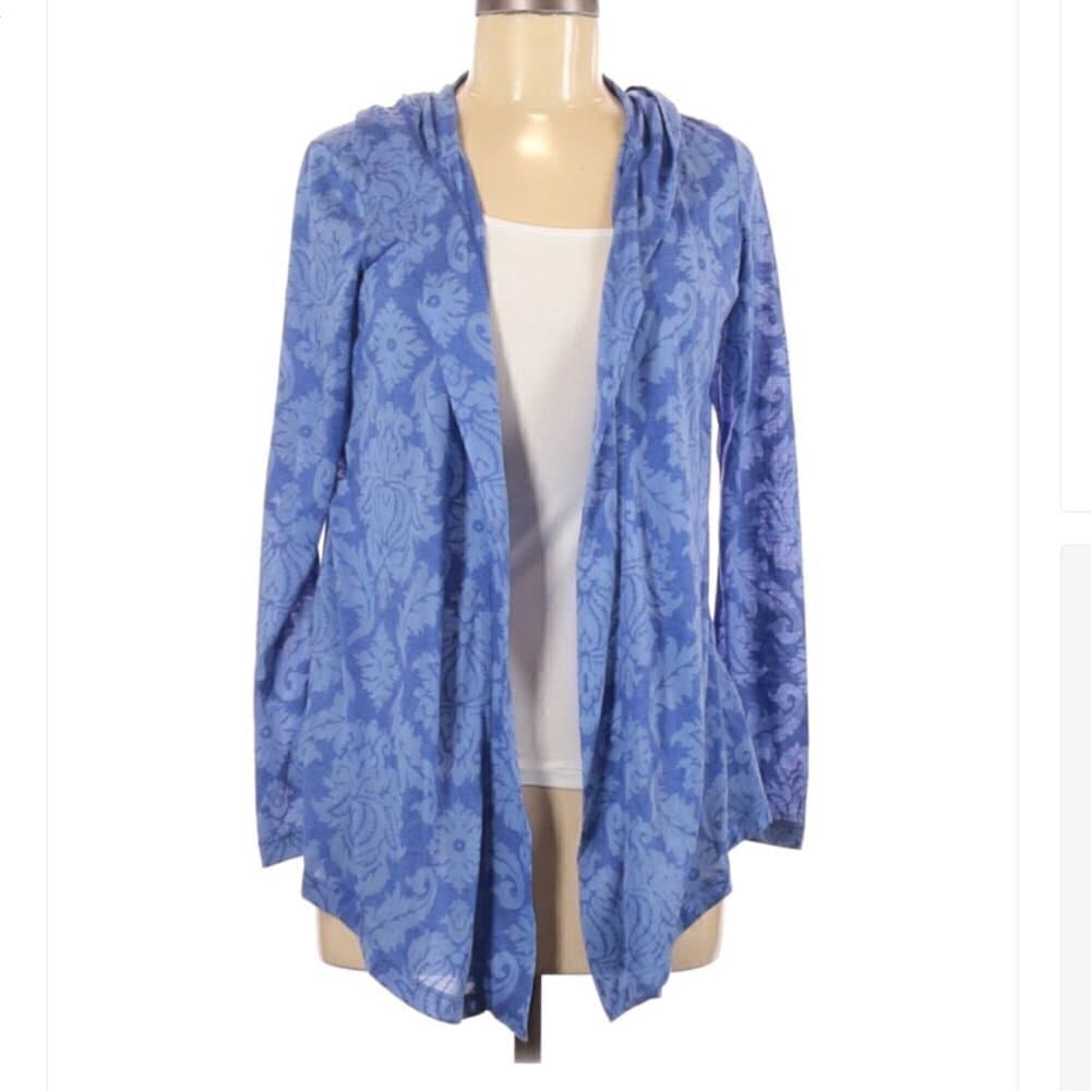 SOMA Blue Open Hooded Cardigan Size S