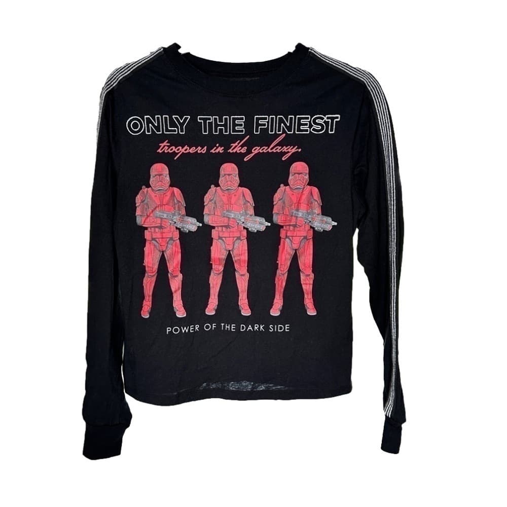 STAR Wars Sz S Black Long Sleeve Sparkle Top Only The Finest