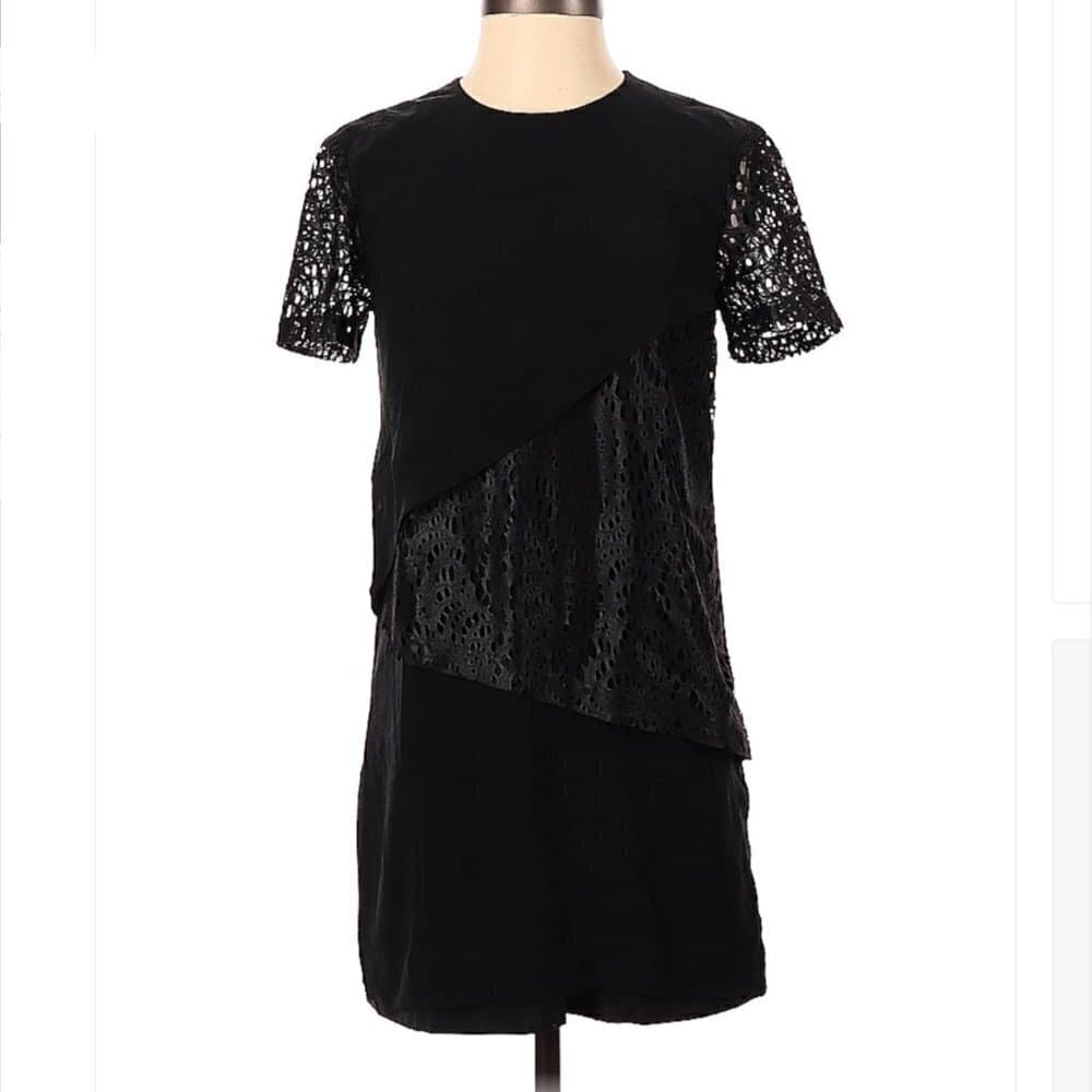 ROBERT Rodriguez Black Silk Short Sleeve Dress Size 2